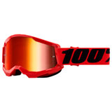 100% Strata 2 Goggle Red Frame/Red Mirror Lens